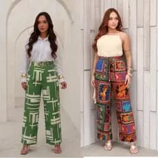 CALÇA PANTALONA FEMININA COM ELASTICO NA CINTURA MODA VERÃO FEMININA TECIDO DUNA