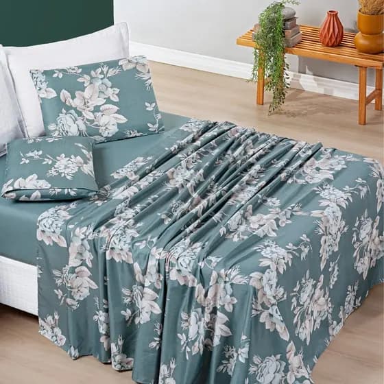 Jogo De Cama Queen 200 Fios Avere 04 Peças