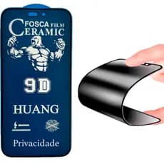 Kit 3/Kit 5 Películas Ceramica Fosca Privacidade 9D Samsung S23 Fe/A54/A55/A14/A15/S20 Fe/A13/A23/A12/M14/M15/A30s