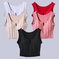 KIT 5 Blusa feminina regata com bolinha e bojo