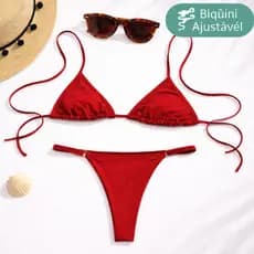 Biquíni Ajustável Feminino com Amarração  e regulável  Fio Dental e Moda Verão