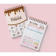 Bloquinho A6 Pedidos de Páscoa | 80 Folhas Frente e Verso | Capa Dura Wire-O