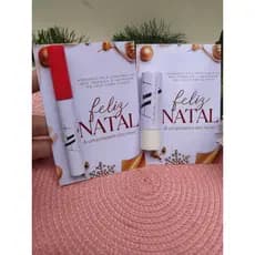 Card + Adesivo Personalizado Natalino para Manteiga de Cacau e Gloss | não acompanha cosmeticos