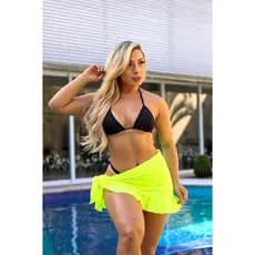 Saida de Praia Com Babado Moda Praia Verão Promoção Saida de Praia pareo