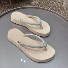 Chinelo plataforma feminino rasteirinha verão strass  leve e confortável lançamento