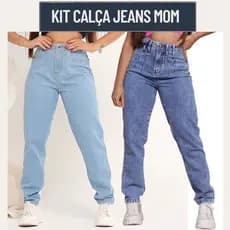 Calça Mom Feminina Exclusiva 100% Algodão Cintura Alta Pinças Modeladora Confortável  Marmorizada