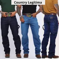 Calça Country Muladeiro Carpinteira  Masculina Rodeio Azul Claro Média Legitima Modelagem Tradiçional