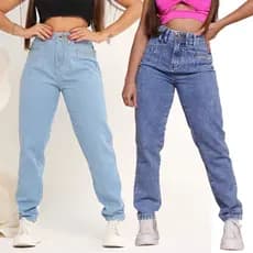 Calça Mom Boyfrend 100% Luxo Feminina Empina Bumbum Cintura Alta Cós Alto Pinças Modeladora