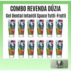 Kit Gel Dental Infantil Space Green Tutti-Frutti Sem Flúor Pasta de Dente Atacado Escolha a Quant.