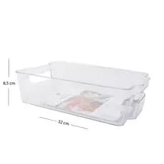 Organizador de Geladeira grande, Empilhável, Acrílico, Transparente caixa Organizadora multifunção.