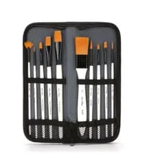 Kit Pincel Com Estojo Pintura Mdf Madeira Aquarela Artesanato