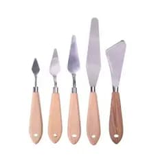 5 Espátulas Pintura Acrílica Óleo Tela Escultura Artesanato Arte Culinária