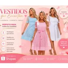 Vestido Feminino Tule Gode Manga Bufante Com Laço Para Amarrar