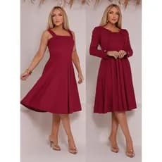 Conjunto Feminino Blazer e Vestido Rodado 2 Peças  Moda Evangelica Social Congresso Lançamento