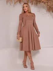 Vestido Rodado Feminino Midi Com Blazer 2 Peças Moda Evangelica, Casual