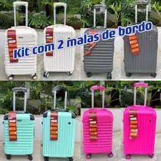 kit com 2 Mala de bordo 8KG -10KG -15kg ABS com senha mala de viagem 10kilos com roda 360 ANAC padrao (um zíper/duplo zíper )promoção