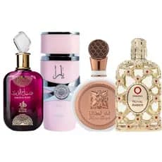 Kit 4 Perfumes Feminino  Árabes 200ml Embalagem de Vidro Lacrado yara lattafa