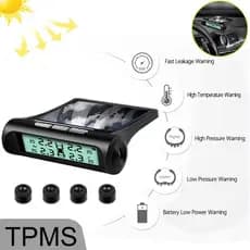 Inteligente Solar TPMS Alarme De Pressão Dos Pneus Do Carro Display Digital 4 Sensores Externos À Prova Dwaterproof Água
