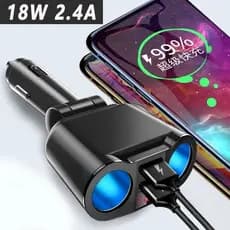 Isqueiro Do Carro Divisor USB Plug Conversor 5V 2.4A Dupla Tomada Adaptador De Energia Monitor Tensão Para Telefone MP3