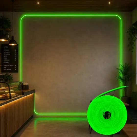 Mangueira LED Neon 12V 5 Metros IP65 12W/M Decorativa Flexível Cor Verde