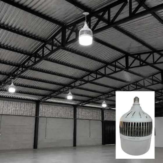 Lâmpada LED Bulbo 300W E27 6500K Branco Frio Bivolt AC 100-240V Alta Iluminação para Garagens Deposito Comércio