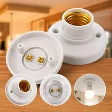 Plafon Com Soquete Lâmpada E27 Plafonier Branco Redondo Para Casa Cozinha Sala Escritório Bivolt