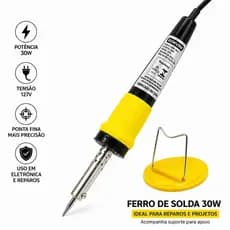 Ferro de Solda 30W com Suporte Ideal para Eletrônica Reparo Componentes DIY Hobby Precisão