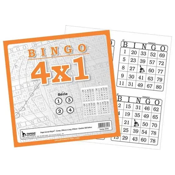 Bloco De Bingo Bingão 4x1 Jornal Com 100 Folhas