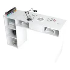 Mesa de Manicure com Sugador Embutido e 3 Nichos – Organização, Estilo e Alta Performance