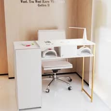 Mesa de Manicure Industrial com Armário – Modernidade, Organização e Estilo em 1 Só