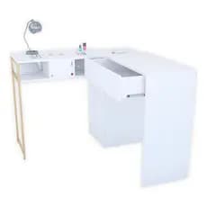 Mesa para Manicure Profissional Em L Estilo Industrial Para Salão