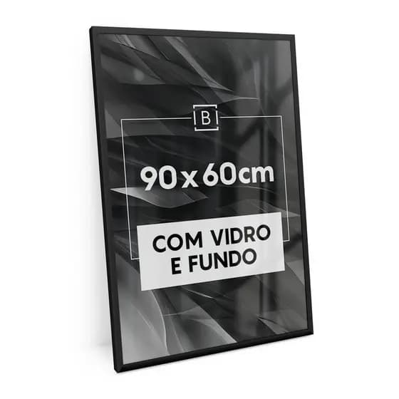 Moldura 90x60 Cm C/ Vidro Quadro Foto Retrato Mdf Para Emoldurar Quebra-cabeça Poster