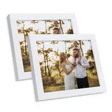 Kit 2 Porta Retratos 25x20 cm C/ Vidro Para Fotos Decorativo De Mesa Estante Molduras Moderna