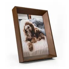 Porta Retrato 15x21 cm Madeira Com Vidro de Mesa Decorativo Moldura Chanfrada Moderna P/ Aparadores