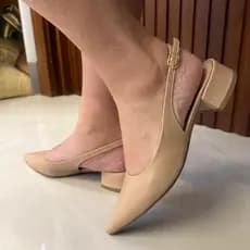 Slingback Scarpin Aberto salto baixo 3cm