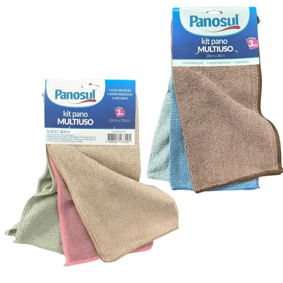 Kit 9 Panos de Microfibra Multiuso - Alta Absorção e Resistência - Ideal para Limpeza em geral