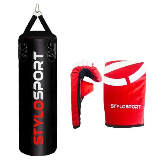 Saco De Pancada Boxe 90 x 100 + Luva Bate Saco Infantil Treino Iniciante