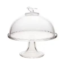 Prato com Pé e Tampa Bird 19cm x 19cm x 19cm Cristal – Wolff