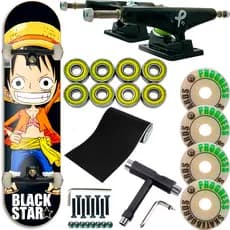 Skate Profissional Montado Black Star + Chave Manutenção aguenta 100kg