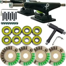 Truck de skate PGS Profissional Rodinha de 54mm Progress, Rolamento abec + chave de skate