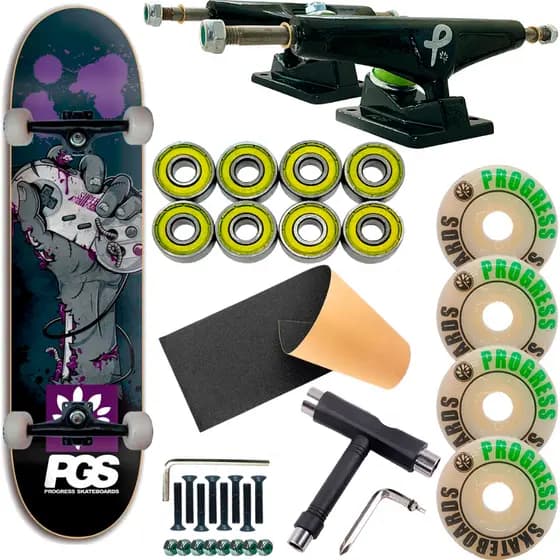 Skate Profissional PGS Completo Desmontado Com Chave Para Montagem