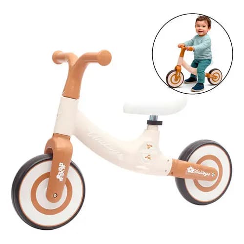Bike Infantil Sem Pedal Retrô Sem Pedal Equilíbrio Baby Bege