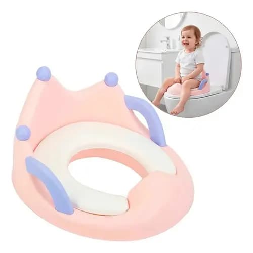 Assento Redutor Infantil para Vaso Sanitário Macio Rosa Princesa Confortável