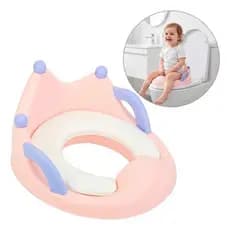 Assento Redutor Infantil para Vaso Sanitário Macio Rosa Princesa Confortável