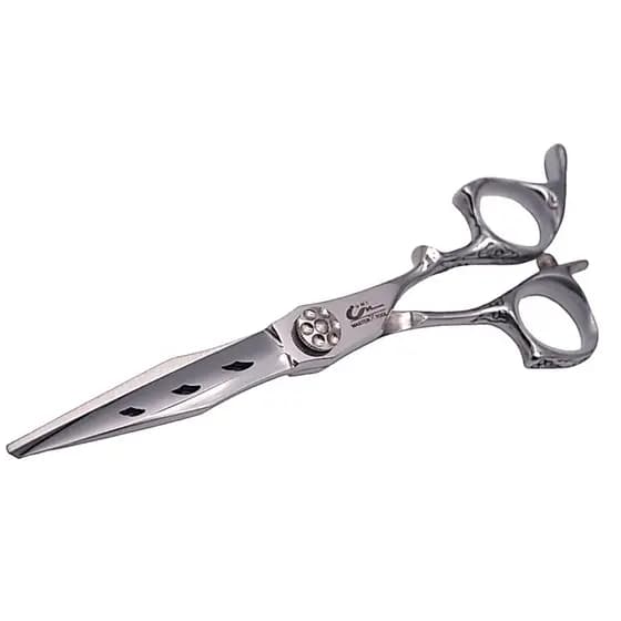 Tesoura Umi Profissional Premium Cromado Com Acabamento Trabalhado Para Barbeiro E Cabeleireiro Cortar Cabelo