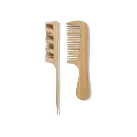 Pente de Madeira Bambu Anti-Estático Cabelo e Barba Profissional