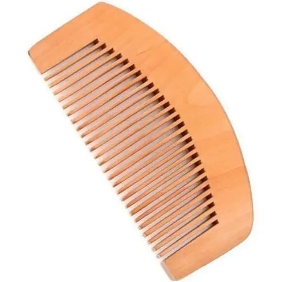 Pente Madeira Bolso Meia Lua Barba Bigode Barbeiro Profissional