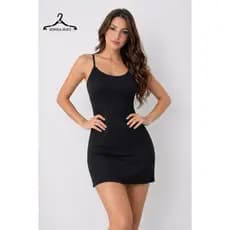 Camisola Feminina Suede Canelada com Alças Reguláveis – Pijama Confortável