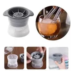 Kit 03 Forma De Gelo Esfera Bola Silicone Grande Redonda Bar Whisky Molde ICE Ball