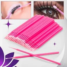 Kit 500 Microbrush Cotonete Alongamento de Cilios Fio a Fio Extensão